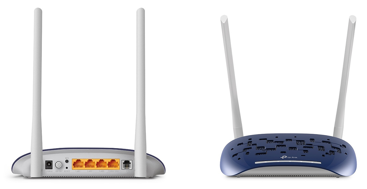 مودم روتر VDSL/ADSL تی پی لینک مدل TD-W9960 (زاویه جلو و عقب)